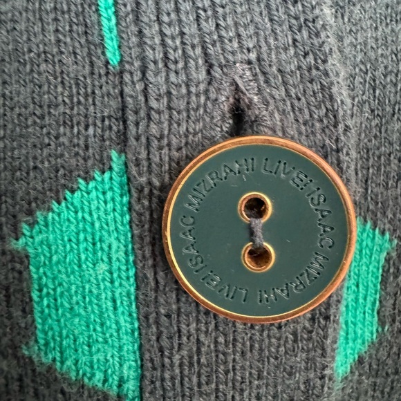 Isaac Mizrahi Live Women's Cardigan Sweater All Over Print Green Size M - Picture 4 of 5